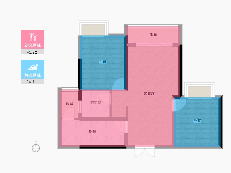 四川省-成都市-奥园玖俪湾-54.57-户型库-动静分区