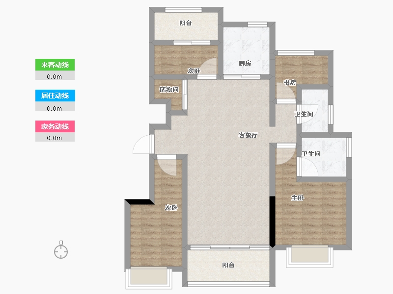 山东省-烟台市-山海名苑-94.41-户型库-动静线