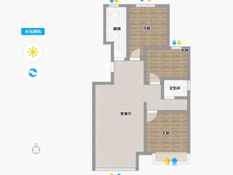 辽宁省-抚顺市-电建地产海赋外滩澋苑-88.01-户型库-采光通风