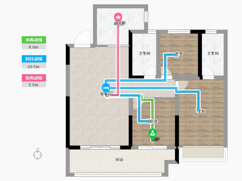 山东省-菏泽市-中铂新天地-89.60-户型库-动静线