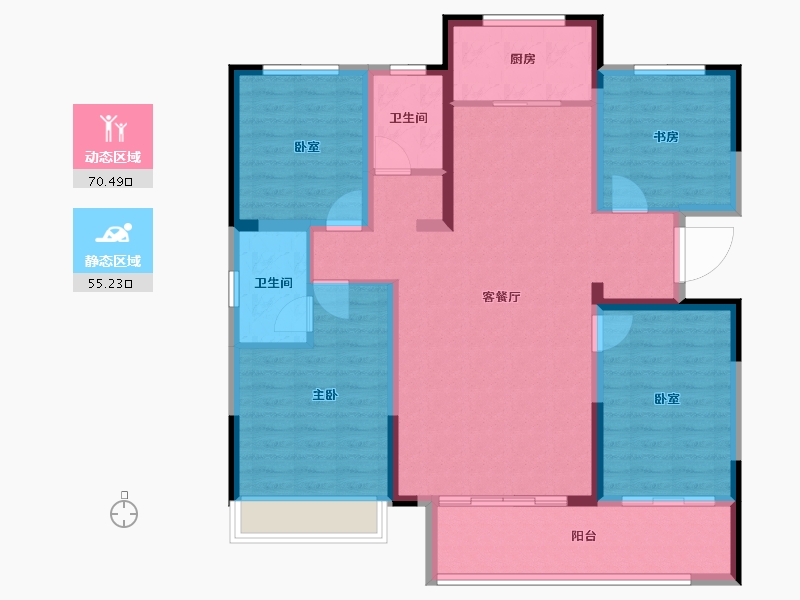 山东省-菏泽市-中铂新天地-112.80-户型库-动静分区