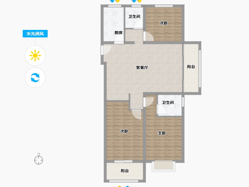 山东省-菏泽市-万腾观澜城-112.00-户型库-采光通风