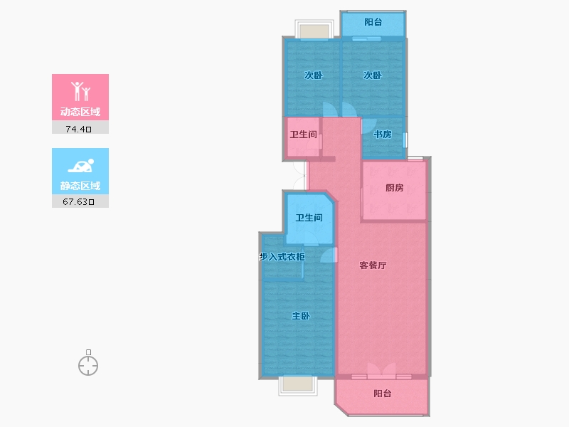 北京-北京市-万泉新新家园-120.00-户型库-动静分区