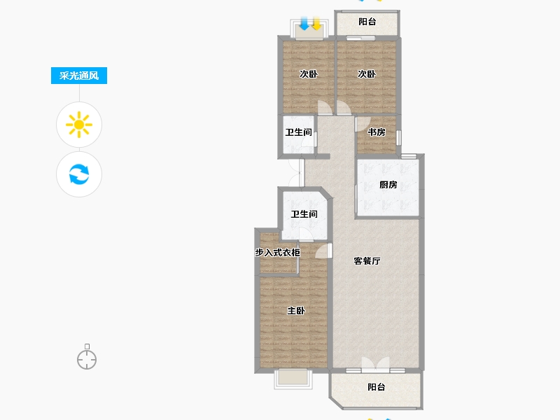 北京-北京市-万泉新新家园-120.00-户型库-采光通风