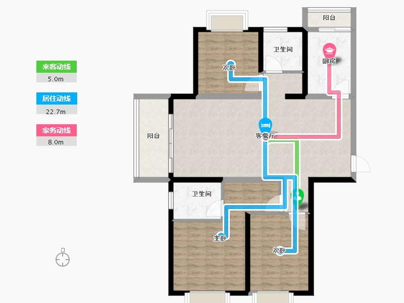 山东省-菏泽市-天正中央大街-105.60-户型库-动静线