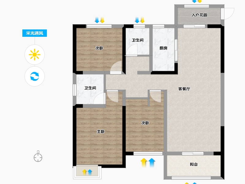 河南省-郑州市-正商雅庭华府-108.00-户型库-采光通风