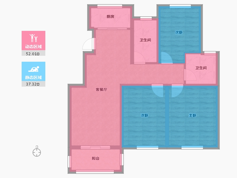 浙江省-湖州市-春江晓岸-78.95-户型库-动静分区