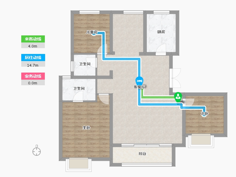 山西省-晋中市-金科·博翠天宸-98.61-户型库-动静线