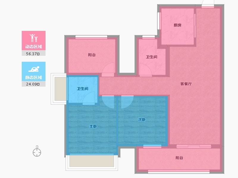 广西壮族自治区-南宁市-龙光玖誉湾-71.21-户型库-动静分区