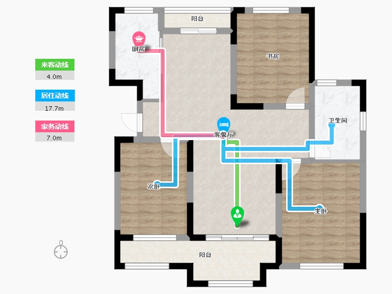 山东省-济宁市-宏河·学府颐景-91.33-户型库-动静线