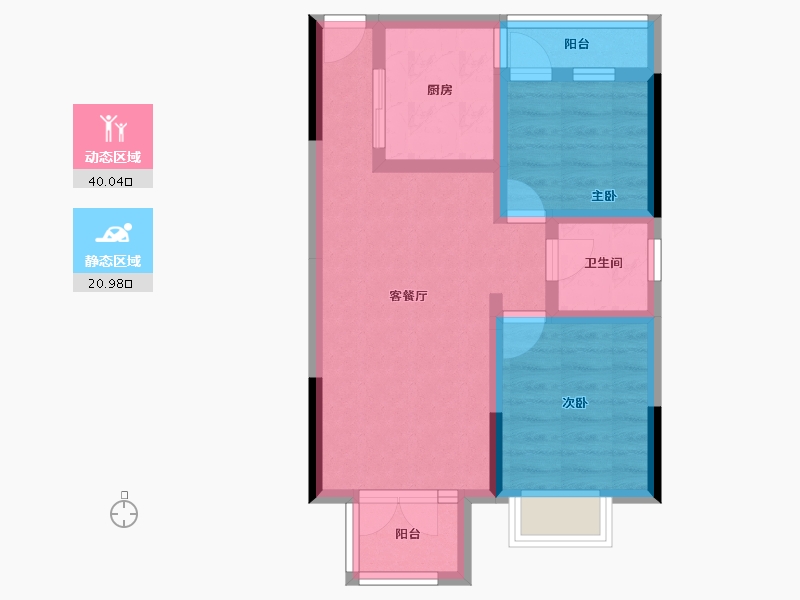 河北省-承德市-中冶兴隆新城·红石郡-52.95-户型库-动静分区