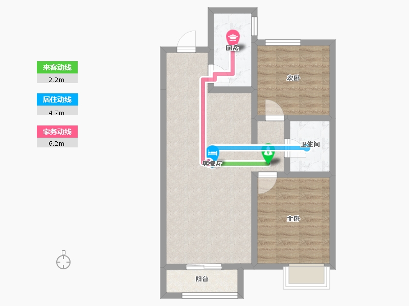 辽宁省-抚顺市-电建地产海赋外滩澋苑-64.74-户型库-动静线