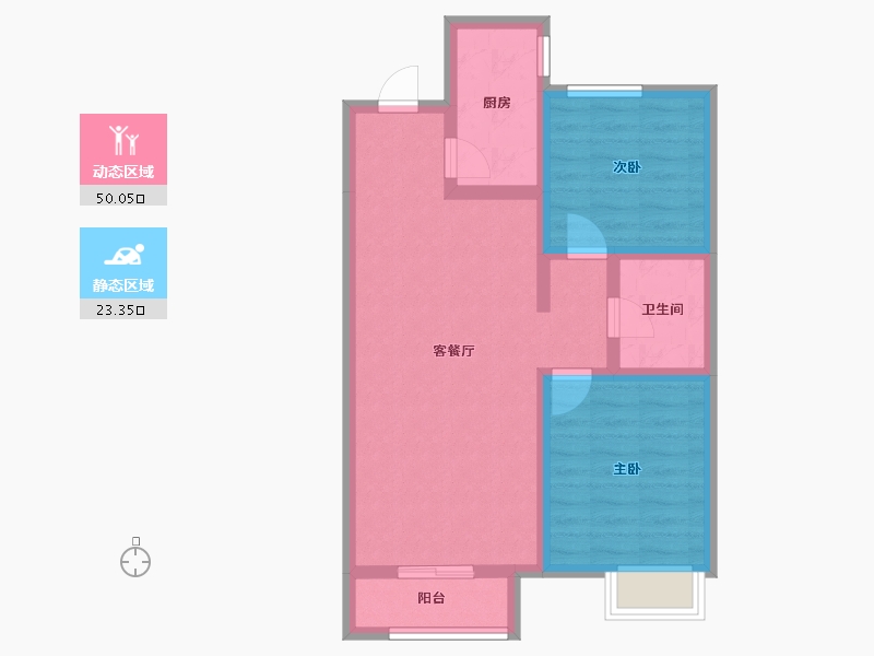 辽宁省-抚顺市-电建地产海赋外滩澋苑-64.74-户型库-动静分区