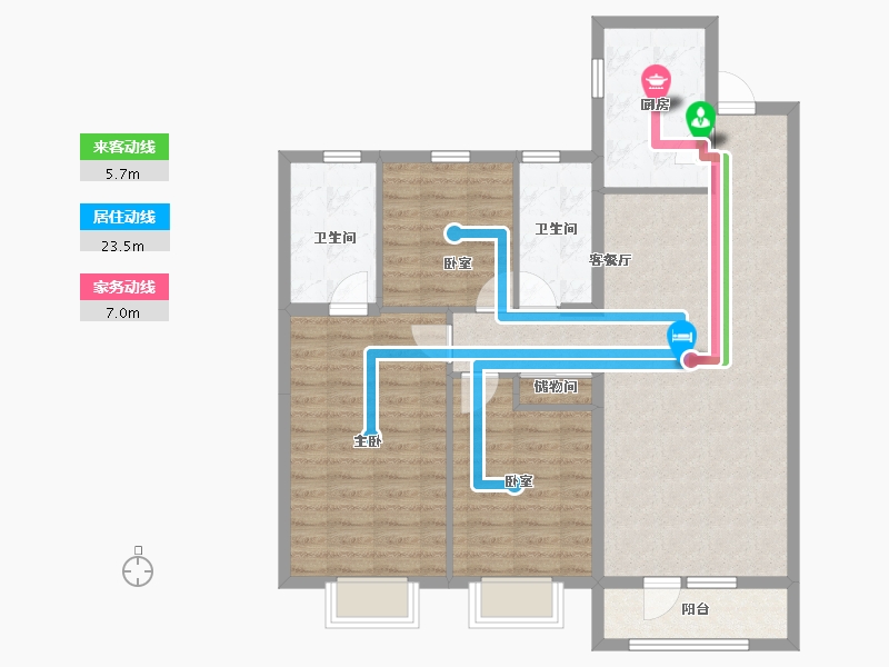 山西省-太原市-华润•中海•凯旋门-97.90-户型库-动静线