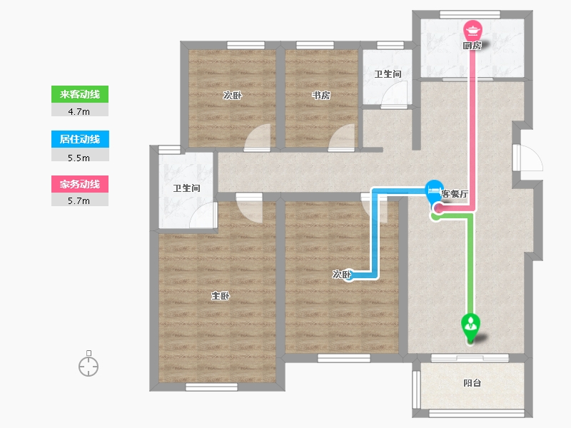 浙江省-湖州市-春江晓岸-99.86-户型库-动静线