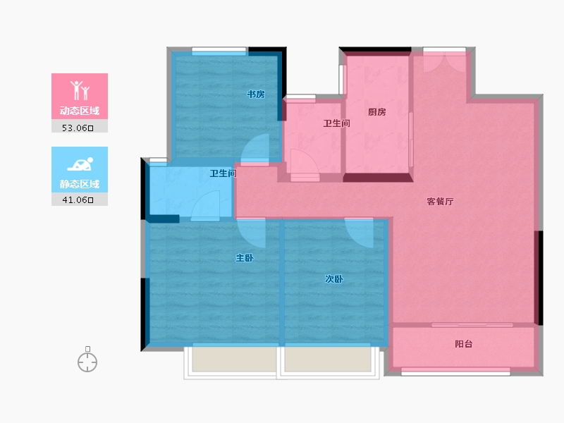 河南省-许昌市-万山运河绿都-84.80-户型库-动静分区