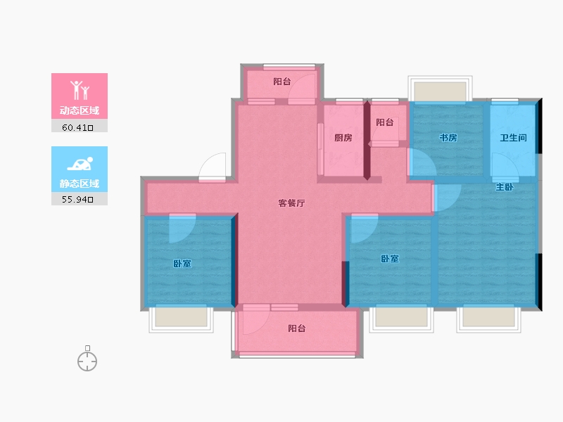 江西省-抚州市-当代城MOMΛ-102.40-户型库-动静分区