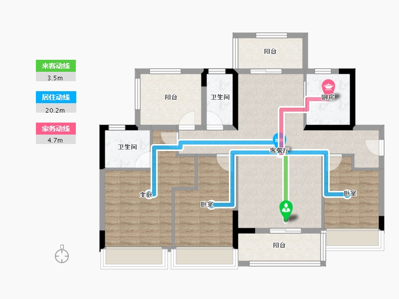 广东省-清远市-碧桂园江与峸-100.18-户型库-动静线