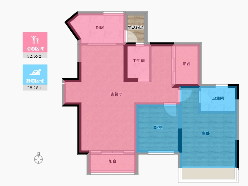 四川省-成都市-奥园玖俪湾-74.05-户型库-动静分区