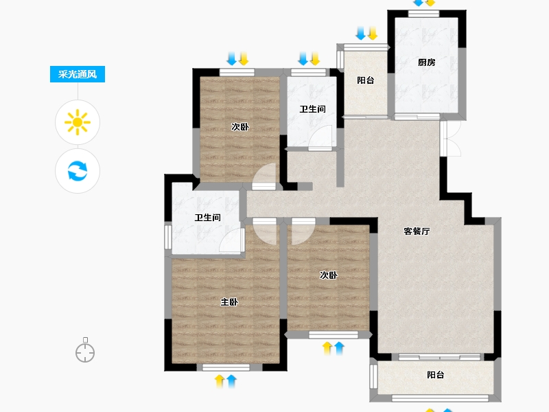 河南省-焦作市-东方今典境界-96.00-户型库-采光通风