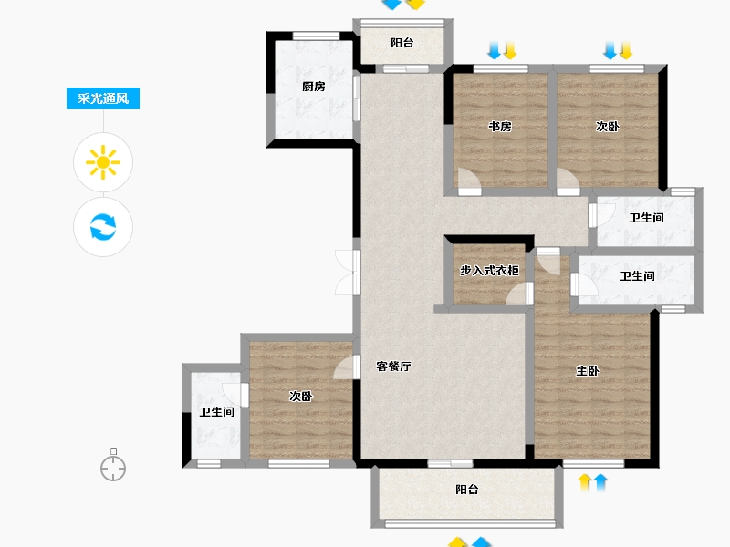 河南省-郑州市-永威上和府-129.99-户型库-采光通风