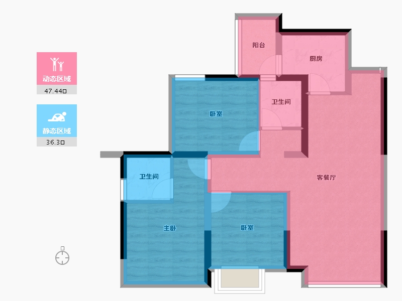 四川省-成都市-奥园棠玥府-73.76-户型库-动静分区