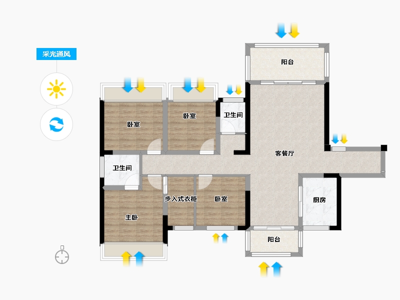 湖南省-怀化市-大盛郡府-108.30-户型库-采光通风