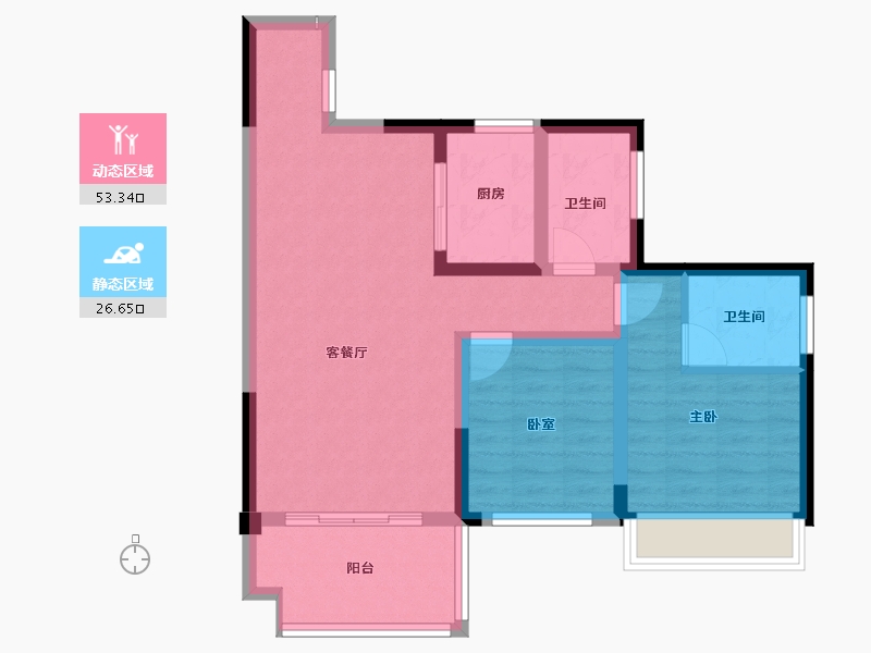 湖南省-怀化市-大盛郡府-70.76-户型库-动静分区