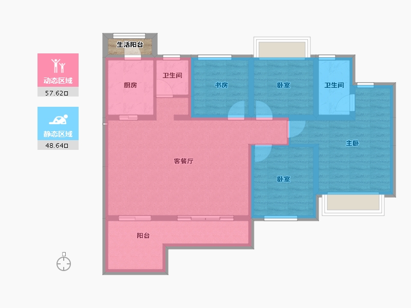 四川省-成都市-奥园玖俪湾-96.28-户型库-动静分区