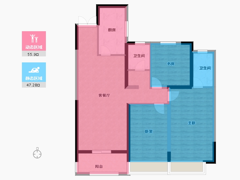 河南省-许昌市-万象三期水岸香郡花园-92.00-户型库-动静分区