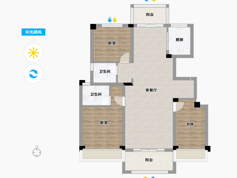 湖南省-郴州市-江湾壹号-92.04-户型库-采光通风