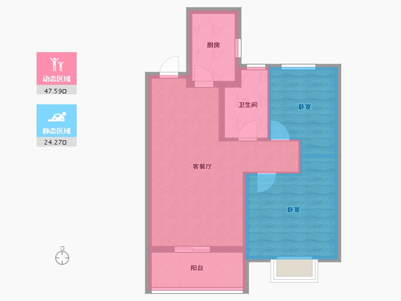 山东省-泰安市-开元盛世·福园-64.00-户型库-动静分区