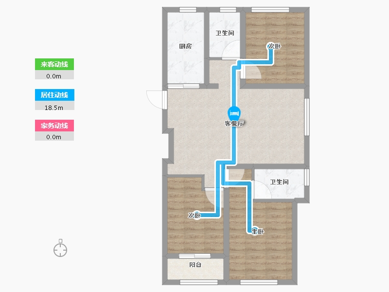 山东省-泰安市-龙湖公园里·公园里-74.90-户型库-动静线