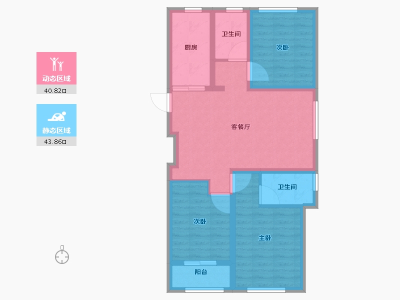 山东省-泰安市-龙湖公园里·公园里-74.90-户型库-动静分区