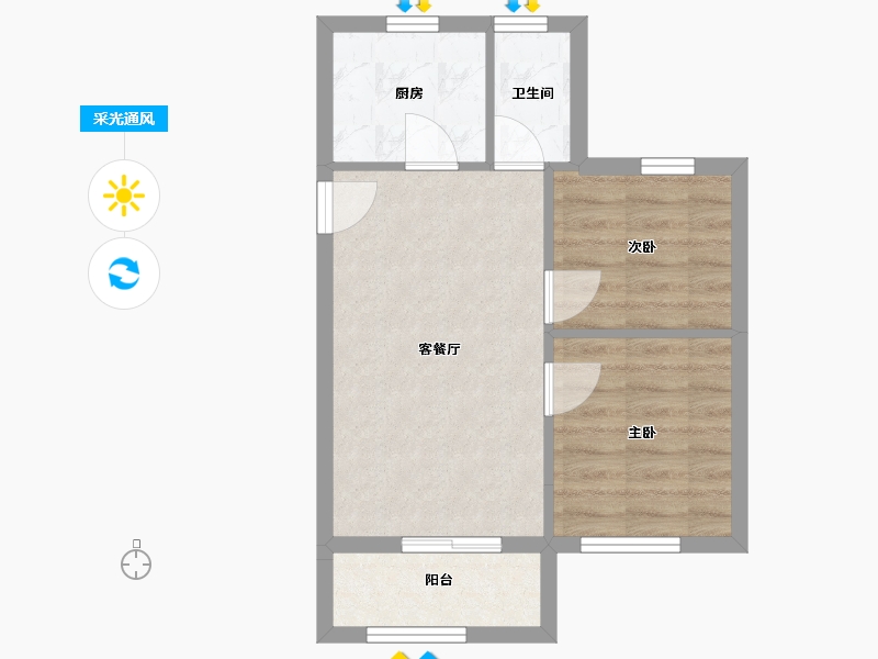 福建省-福州市-世贸东望-45.00-户型库-采光通风