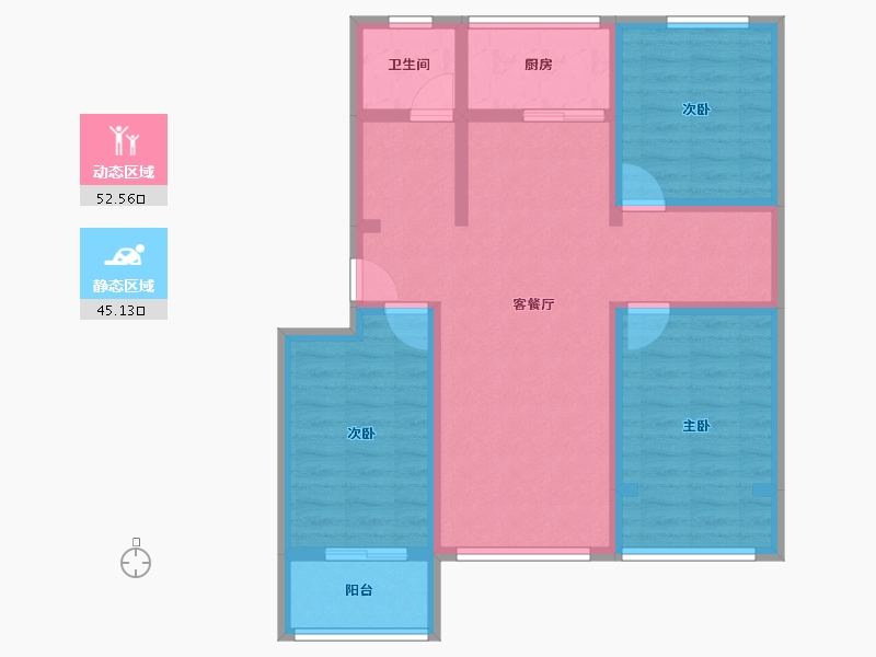 山东省-烟台市-晓龙子文学府-86.40-户型库-动静分区