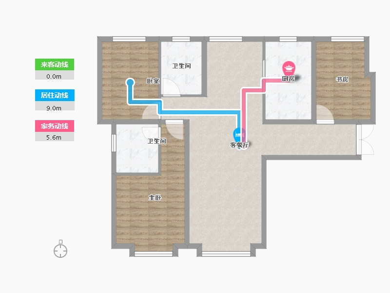 青海省-西宁市-九洲河畔世家-111.01-户型库-动静线