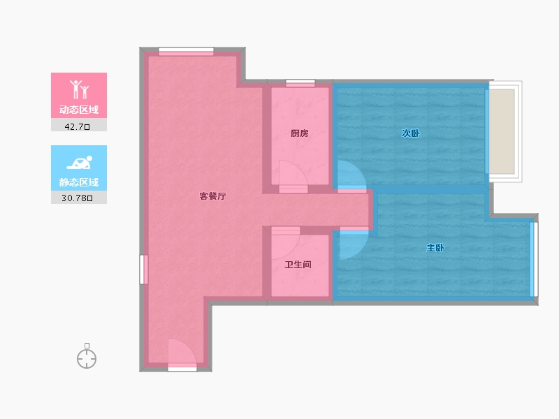 河南省-郑州市-建业半英里-64.80-户型库-动静分区