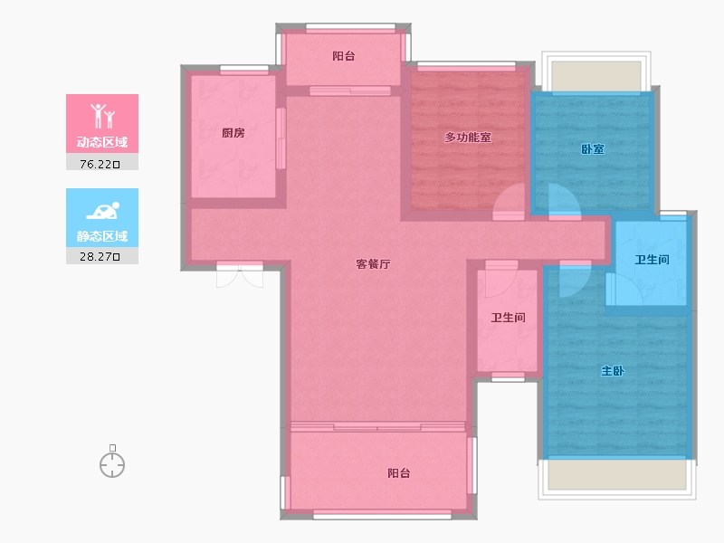 湖南省-怀化市-大盛郡府-92.61-户型库-动静分区