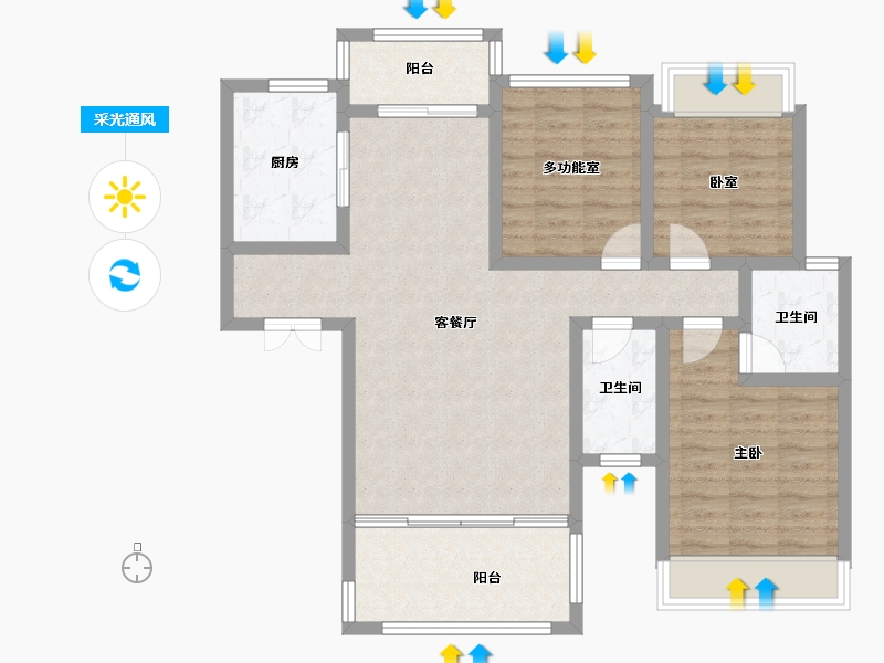 湖南省-怀化市-大盛郡府-92.61-户型库-采光通风