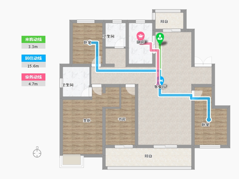 河南省-许昌市-泰鸿府-118.40-户型库-动静线