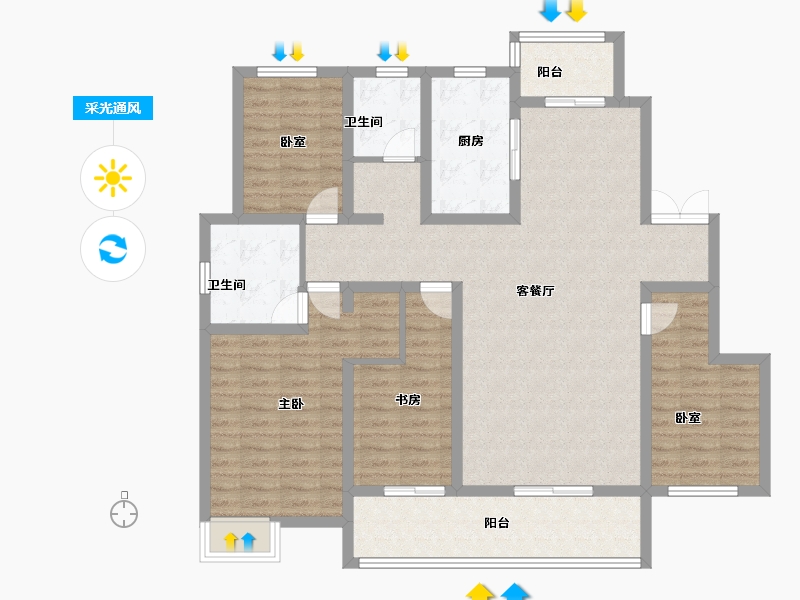 河南省-许昌市-泰鸿府-118.40-户型库-采光通风