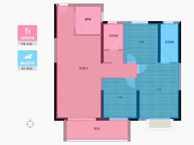 湖北省-襄阳市-融侨城融侨悦府-91.01-户型库-动静分区