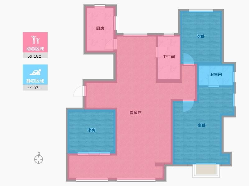 河北省-邢台市-华年里-105.96-户型库-动静分区