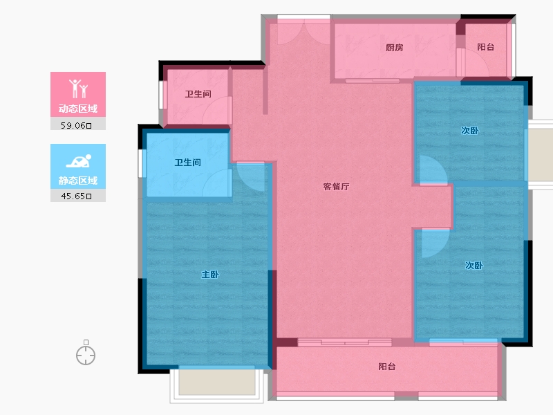 湖北省-襄阳市-融侨城融侨悦府-94.87-户型库-动静分区