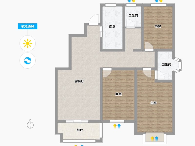 河南省-新乡市-合众凤凰故里-101.60-户型库-采光通风