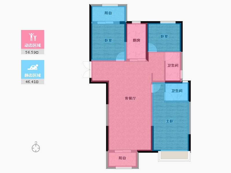 河南省-许昌市-万象三期水岸香郡花园-92.00-户型库-动静分区