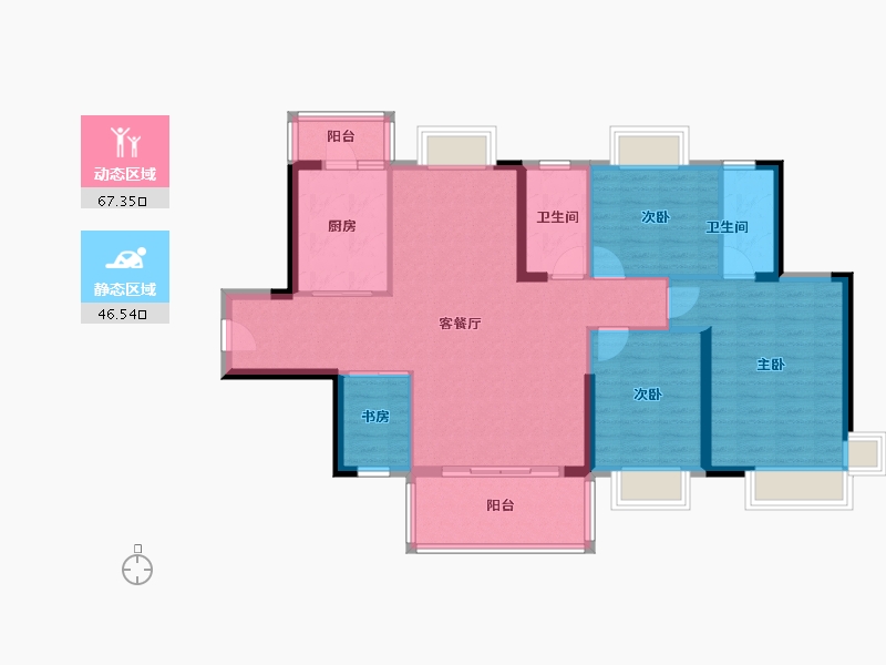 广东省-东莞市-嘉宏锦峯-102.74-户型库-动静分区