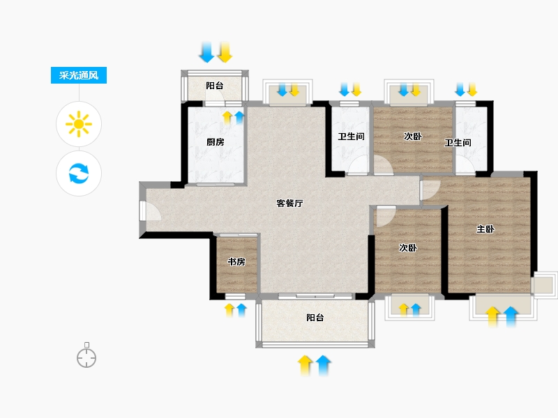 广东省-东莞市-嘉宏锦峯-102.74-户型库-采光通风