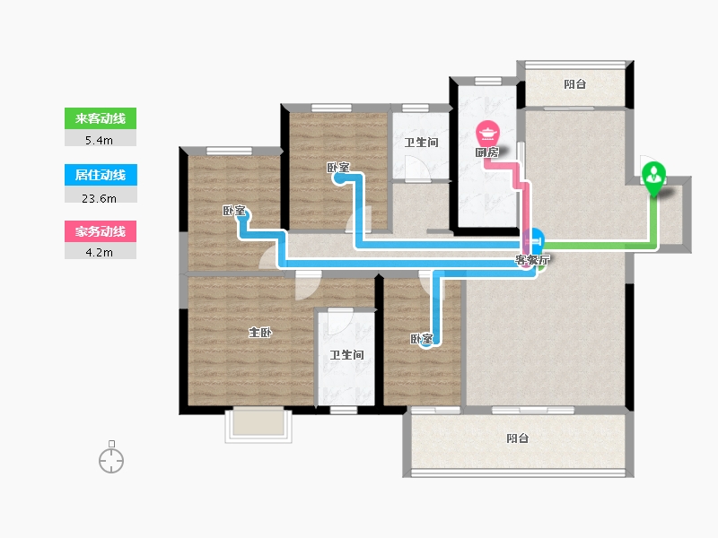 山东省-泰安市-泰安新泰吾悦广场·吾悦华府-122.40-户型库-动静线